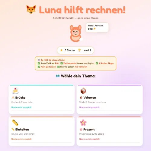 Screenshot der Lernspiele für Kinder