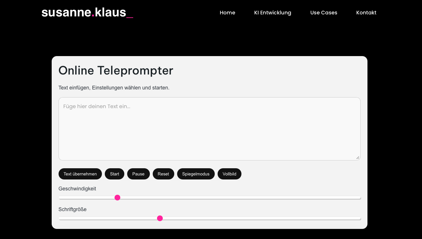 Teleprompter Beispiel